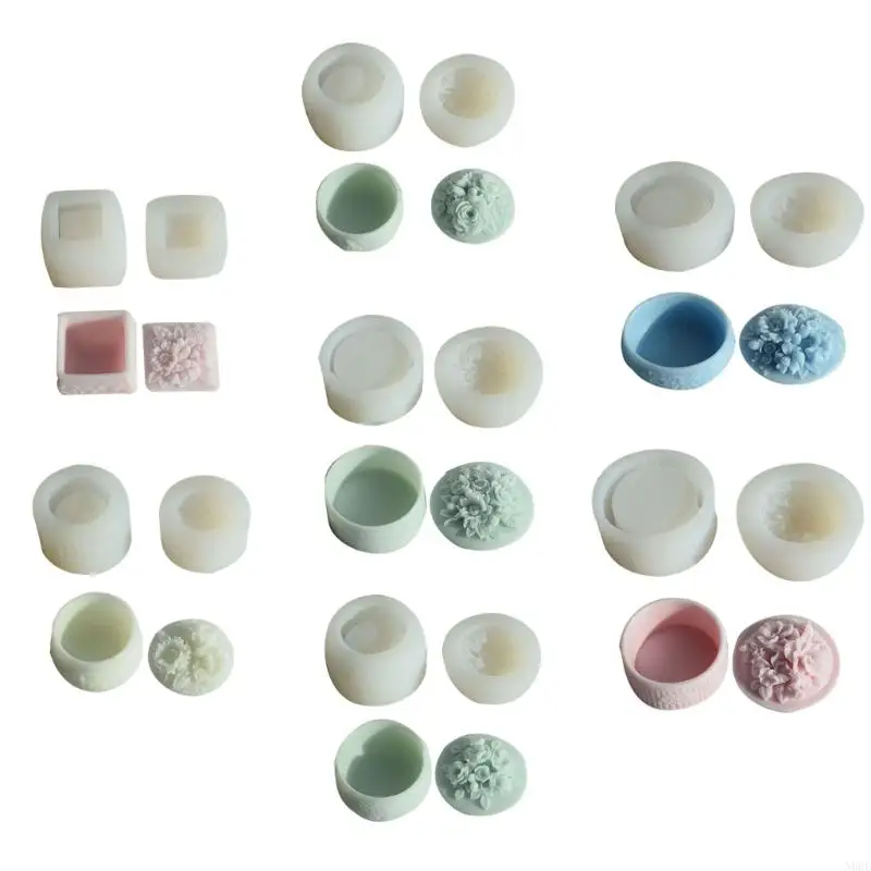 N0HE Rose Container Box Lost Silicone Fold для Diy Epoxy Leal Crinkets держатель