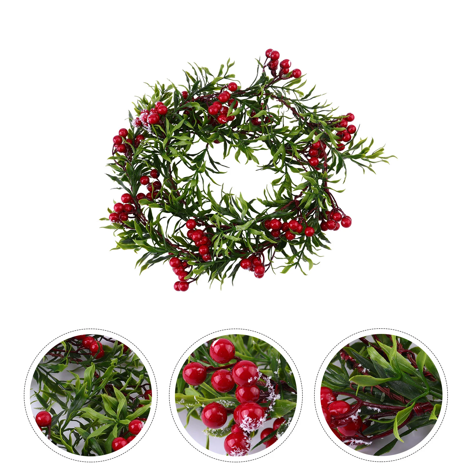 

Berry Garland Artificialornament Door Christmas Greenery Pip Teardrop Decoration Thanksgiving Reef Decor Frosted Holly Fall Red