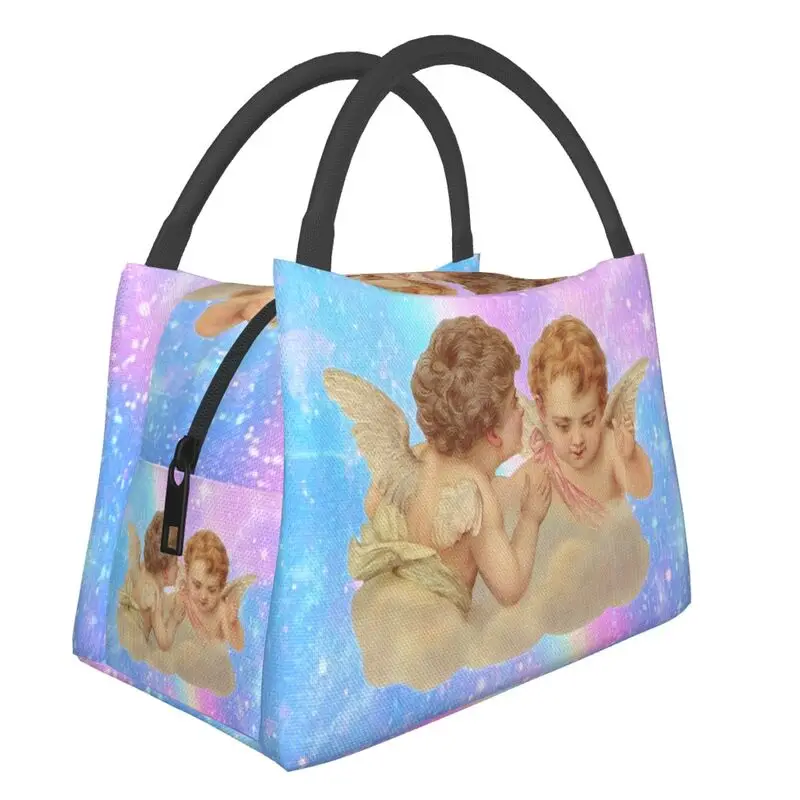 

Cherub Wings Renaissance Angels Thermal Insulated Cooler Lunch Bag Resuable Lunch Tote Box for Women Kid School Picnic Food Bags