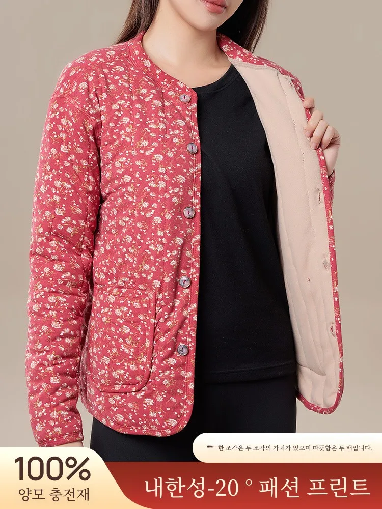 Флисовое пальто с хлопковой подкладкой для женщин среднего и пожилого возраста