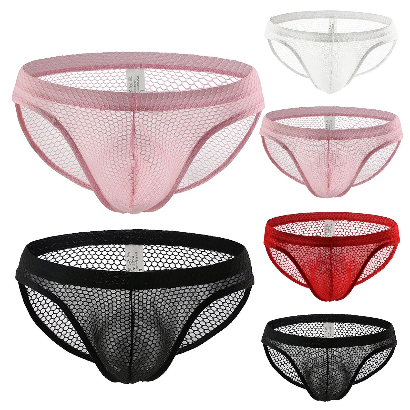

Модные мужские однотонные трусы, прозрачное дышащее Сетчатое нижнее белье с карманом, сексуальные трусы для геев, мужские трусы # p3