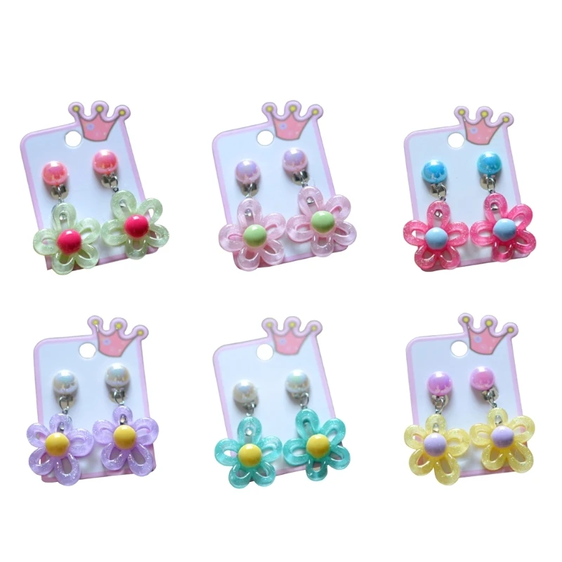 

Детские серьги-клипсы с вырезами ярких цветов, оптовая продажа