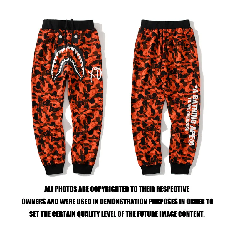 

Hot A BATHING APE 2024 new tide camouflage red casual pants men and women with the same style sweat pants BAPE