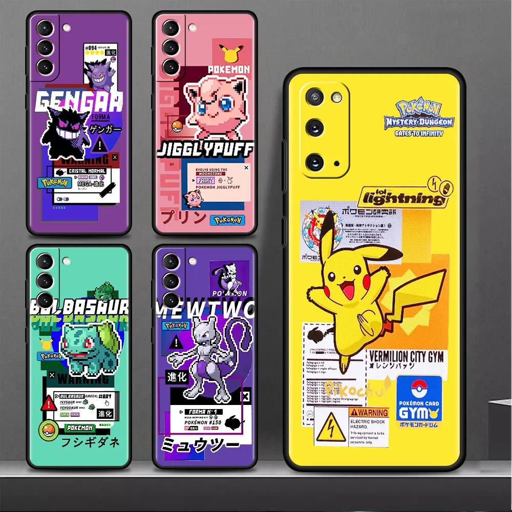 

Case For Samsung Galaxy S22 S20 S21 FE S10 S9 Plus S8 Note 20 Ultra 10 Plus Soft Phone Shell Pokemon Pikachu