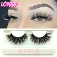 lovgge cute pop color light pink mink natural lashes wholesale vendor wispy fluffy glam luxury two toned colored eyelash