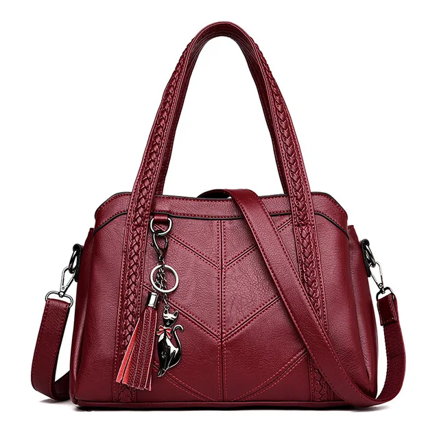 Women Handbag Leather Tote Bags Tassel Luxury Women Shoulder Bags Ladies Leather Handbags Women Fashion Bags Bolsa Feminina 5