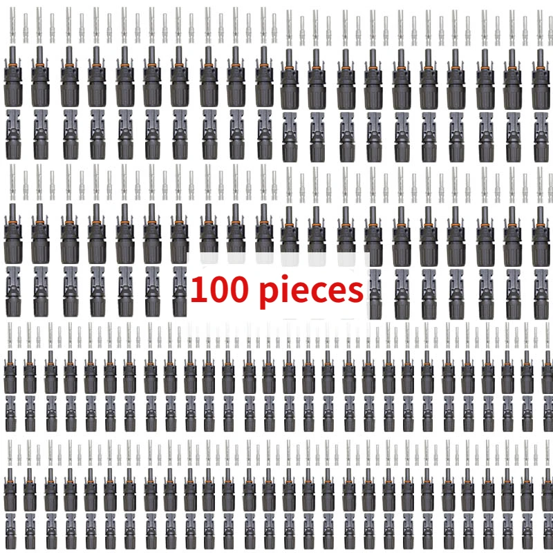 

EU Warehouse 100Pairs/Lot Male and Female PV Connector Solar Connector 30A 1000Vdc 1500Vdc IP68 Aor Solar Cable 2.5~6mm2 Connect