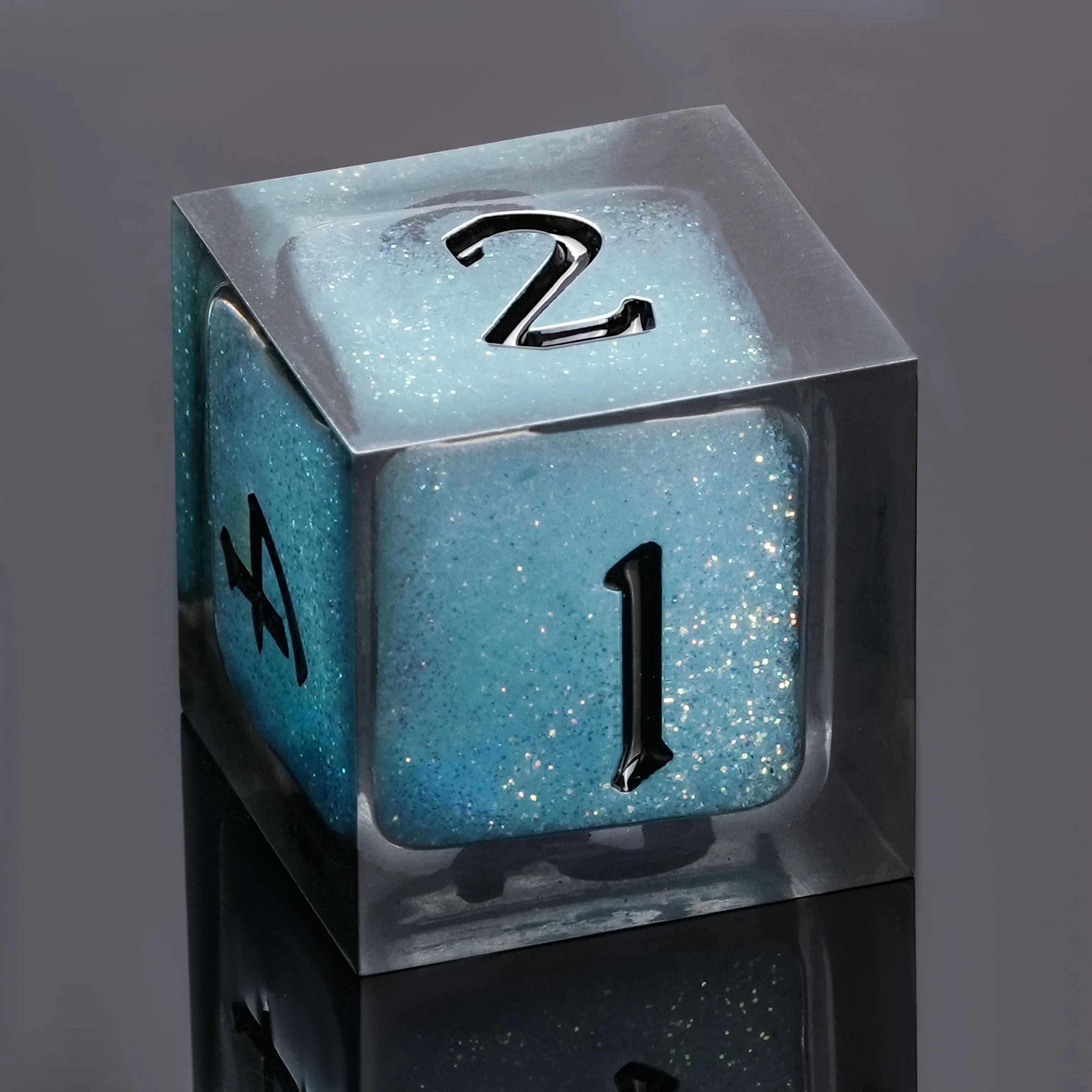 Фото Набор кубиков DND (1-7 шт.) с жидким наполнением, полимерные многогранные синие кубики для игр D&D, COC, ролевых игр и настольных RPG №3