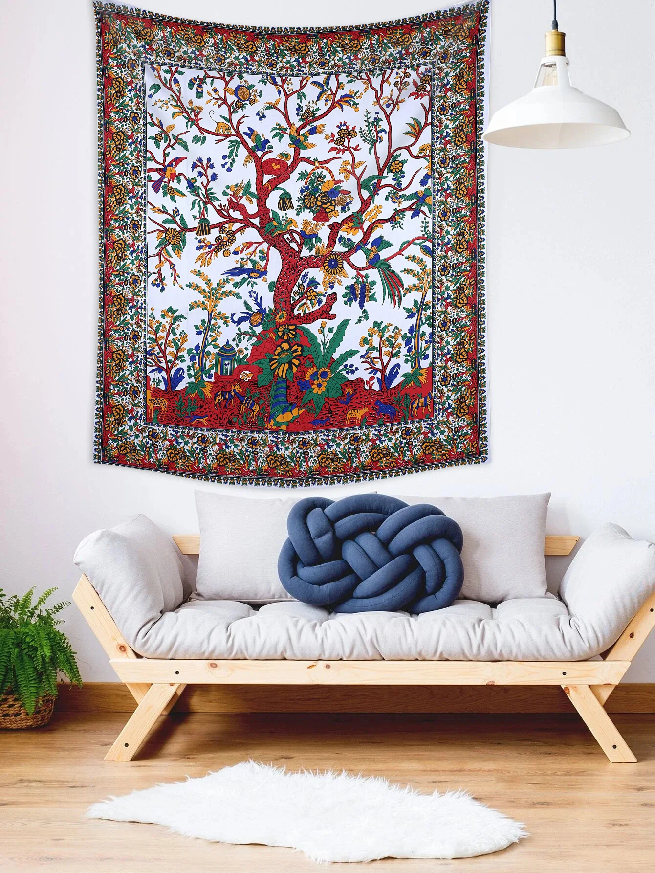 

Tree of Life Tapestry Wall Decor Art Vintage Hanging Fabric Wishing Tree Tablecloth Bedroom Living Room Cafe Decorations