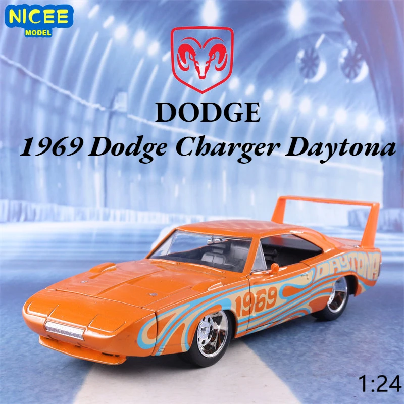

1:24 1969 Dodge Charger Daytona Classic Muscle Sports Car Diecast Metal Alloy Model Car Toy Kids Gift Collection J153