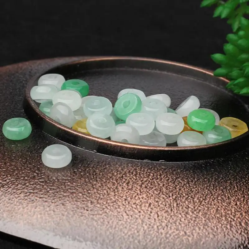 

Natural Jadeite Abacus Beads For Jewelry Making Diy Necklace Bracelet Charms Tri Color Burma Jades Rondelle Bead DIY Accessories