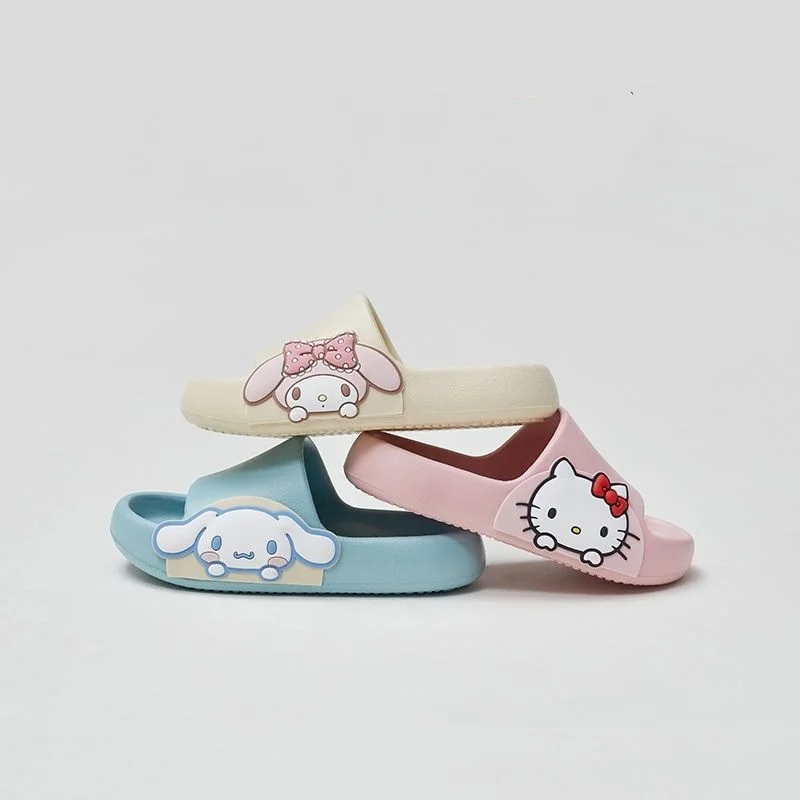 

Оригинальные милые сандалии Sanrio Cinnamoroll из мультфильма аниме Kt Cat My Melody Ins, домашние Нескользящие сандалии на толстой подошве, Подарочные игру...