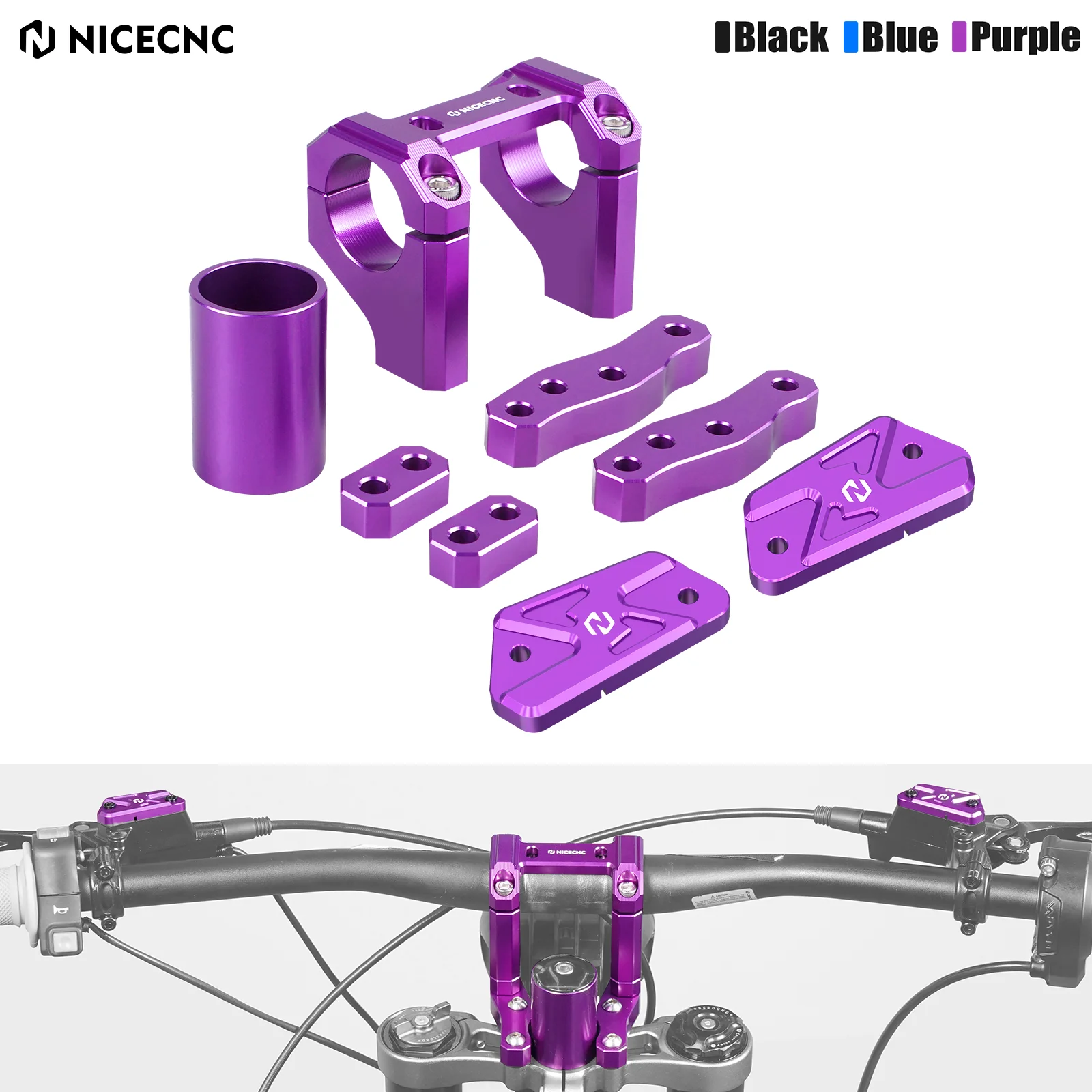 Фото NICECNC для Surron Light Bee X S L1E электрический велосипед для бездорожья, передний кронштейн для крепления руля, передняя и задняя крышка резервуара тормоза №1