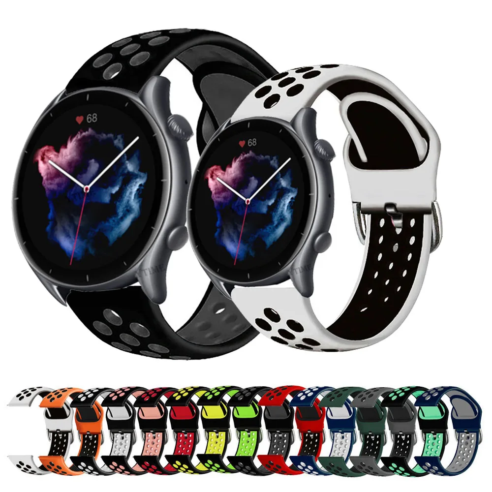 

22mm Silicone Bracelet For Amazfit GTR 47mm Wrist Strap For Xiaomi Amazfit Pace/Stratos 1 2 3 / GTR2 /GTR 2e/GTR3 Pro Watchband