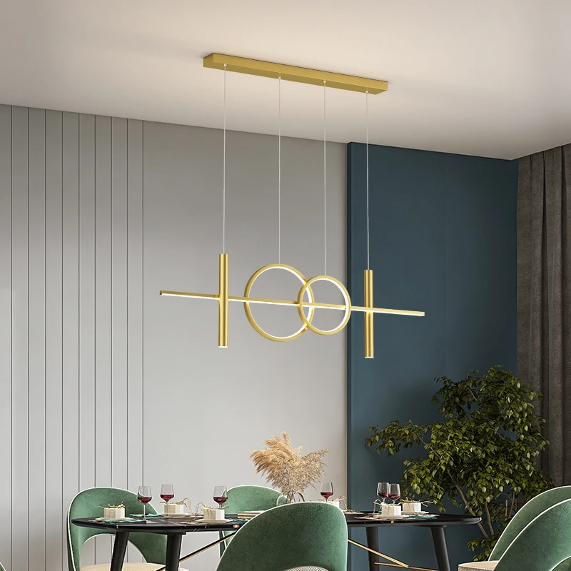 

Art Led Chandelier Pendant Lamp Light Room Decor Designer Restaurant Bar Creative Horizontal Strip Modern Minimalist Dining Tabl