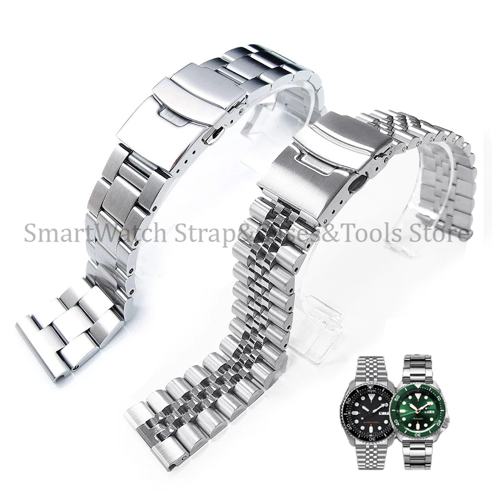 

for Jubilee Oyster Quick Fit Solid Stainless Steel Strap for Seiko SKX007 SKX009 Watch Band for Rolex 18/19/20/21/22/23/24/26mm