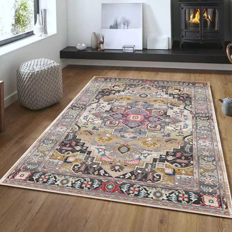 

Living Room Large Size Carpet European Style Living Room Carpet Decoration Home Light Luxury Retro Washable Non-Slip Floor Mat