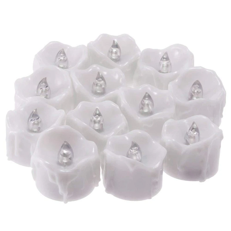

12Pcs Led Candle With Battery Timer Flickering Tea Light Garden Tea Lights