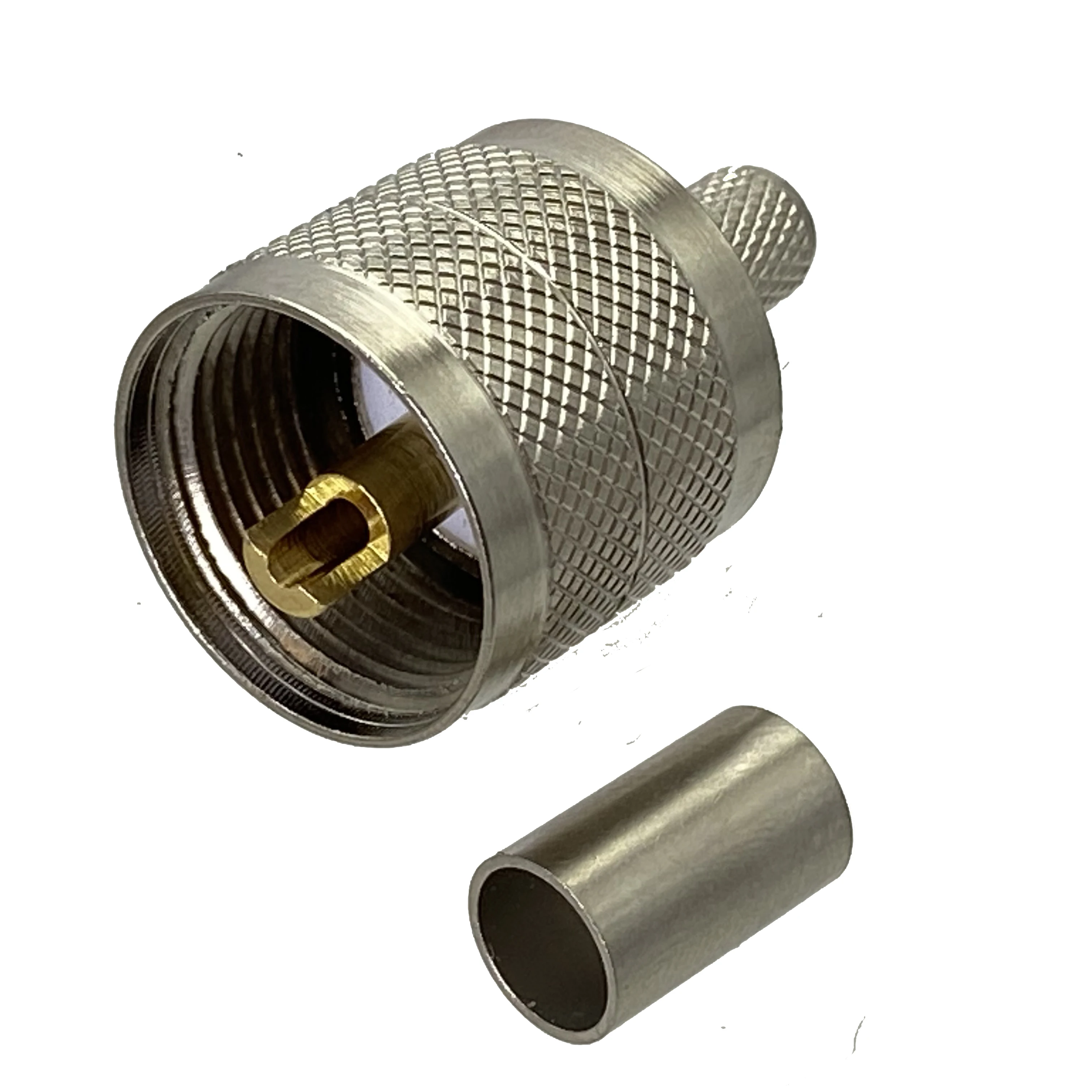 10pcs UHF PL259 Male Plug Connector Crimp RG8X RG-8X LMR240 Cable RF Coaxial Brass Wire Terminals Straight New