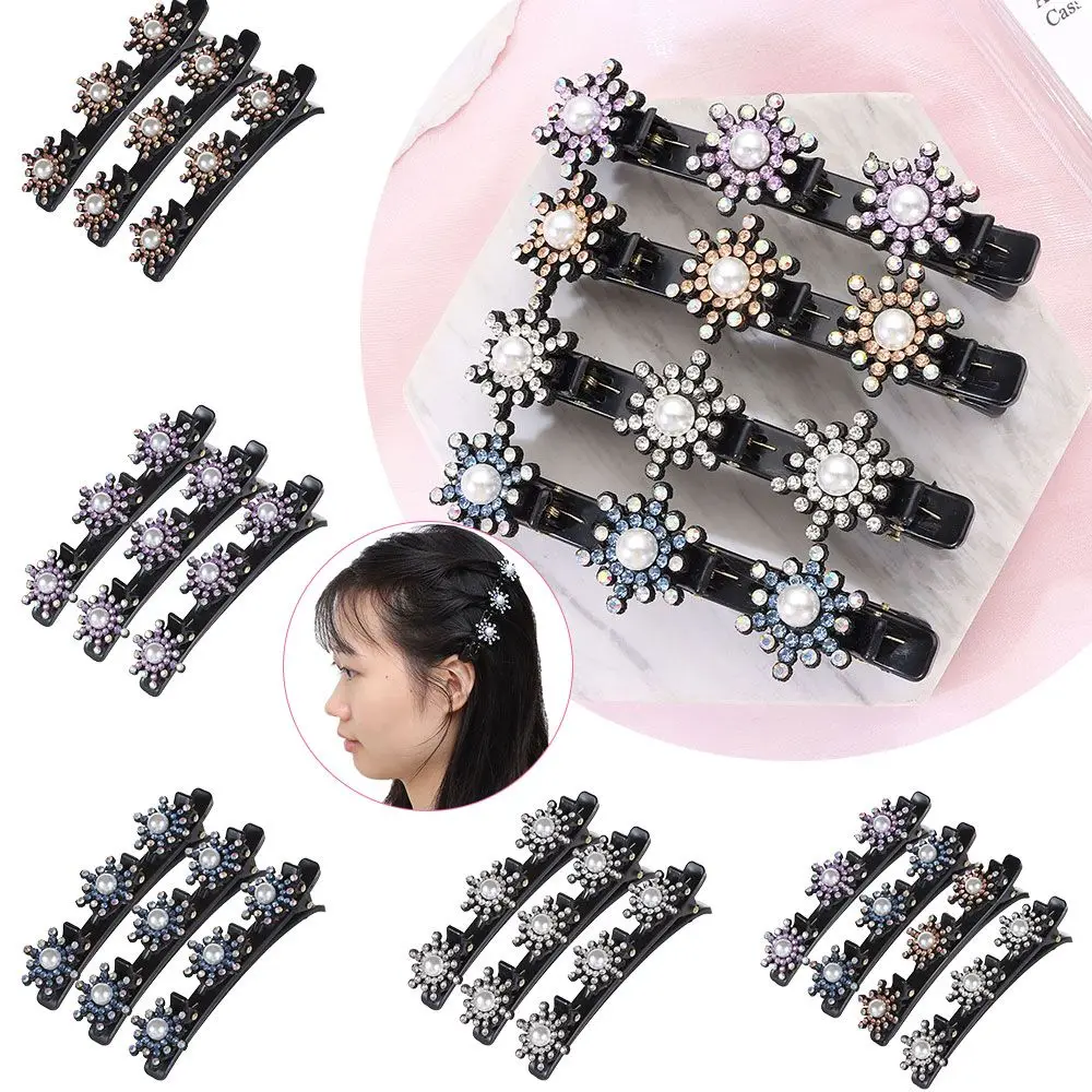 

Duckbill Clip for Women Hair Styling Rhinestone Hair Clips Pearl Flower Hairpin Hairpin Duckbill Clip Side Bangs Clip