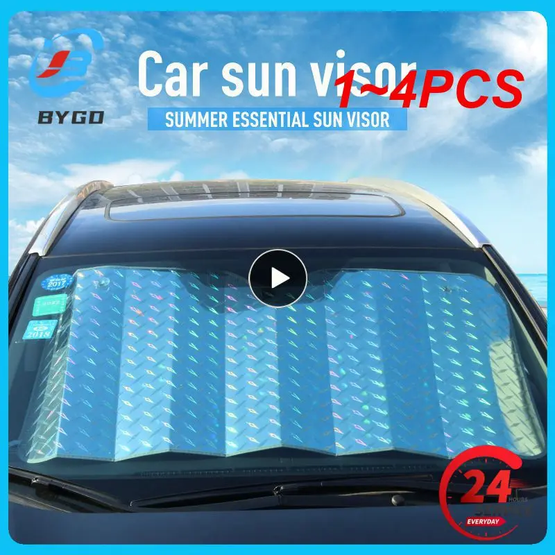 

1~4PCS Car Sun Shade UV Protection Folding Auto Rear Window Sunshade 100x50cm Universal Mesh Back Window Visor with Suction Cups