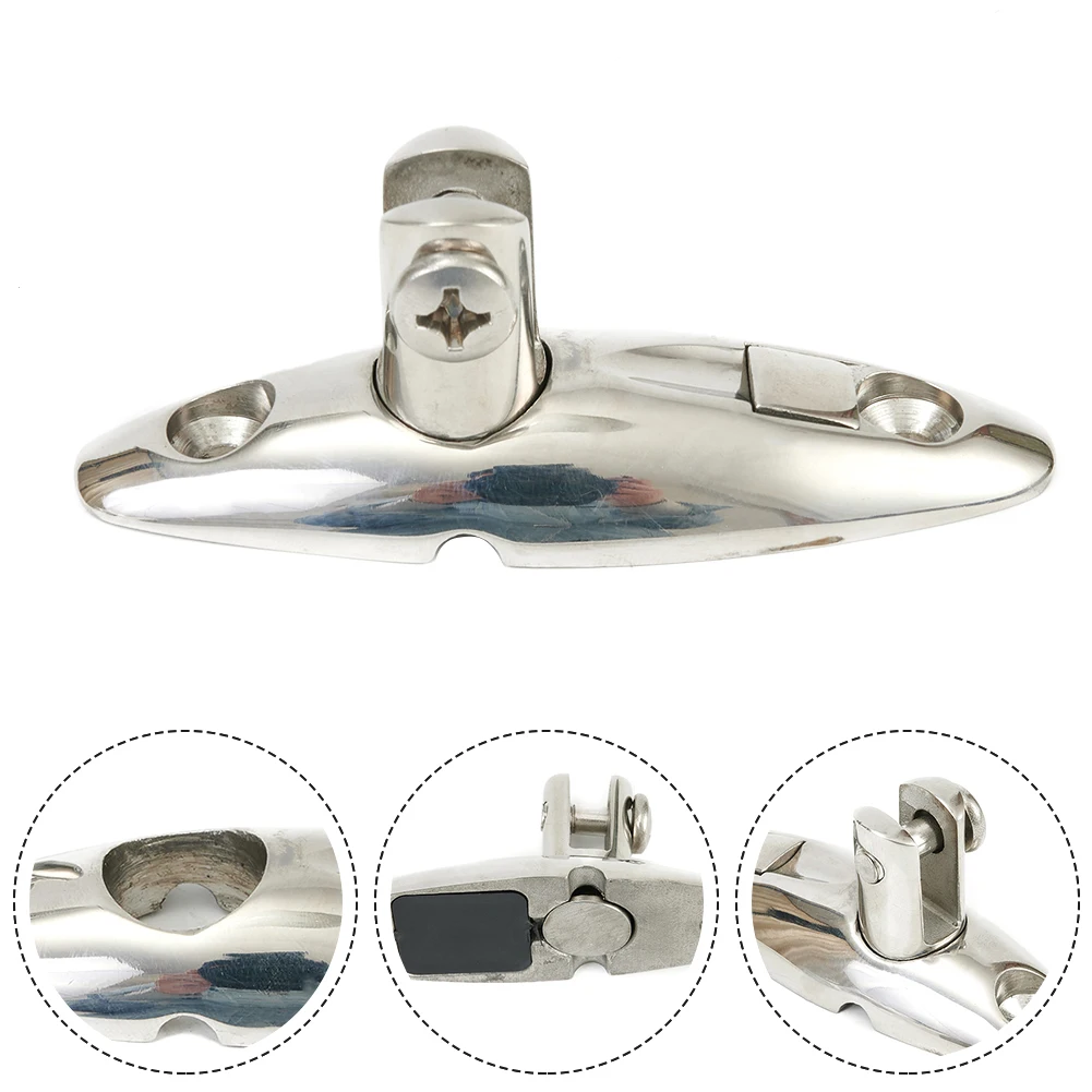 

T316 Stainless Steel QUICK RELEASE Deck Hinge Mount Bimini Top Marine Hardware 1 3/16" X 3 1/2" Sheep Horn Mountain Seat,