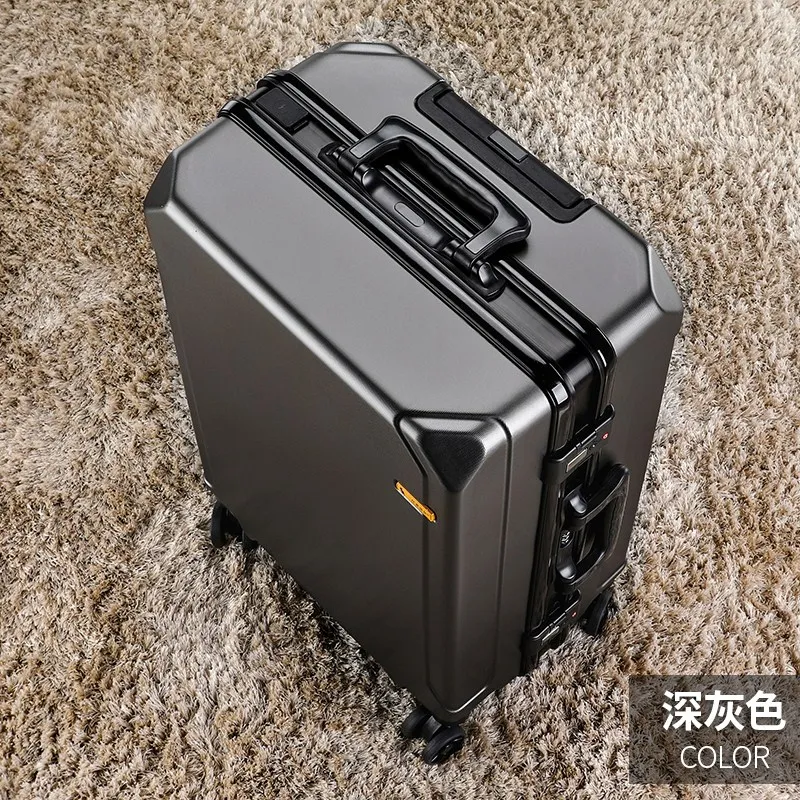 Fashion rolling luggage aluminum frame USB charging trolley suitcase 20/24/26/28 inch students password travel luggage