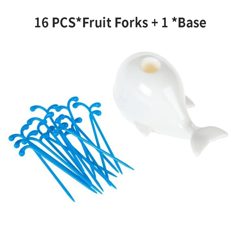 

1Set Creative Whale Fruit Fork Cake Dessert Salad Sticks Food Picks Cocktail Toothpick Skewer Home Party Acceoosries