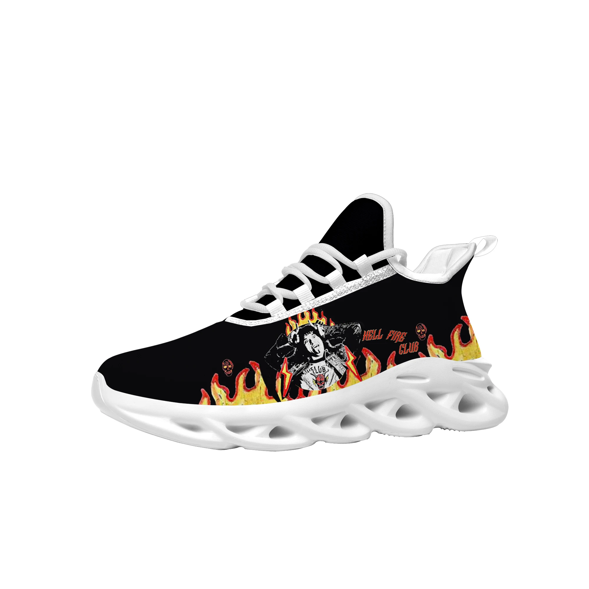 

Hellfire Club Flats Sneakers Stranger Things Eddie Munson Mens Womens Sports Running Shoes Casual Sneaker Custom Made Shoe
