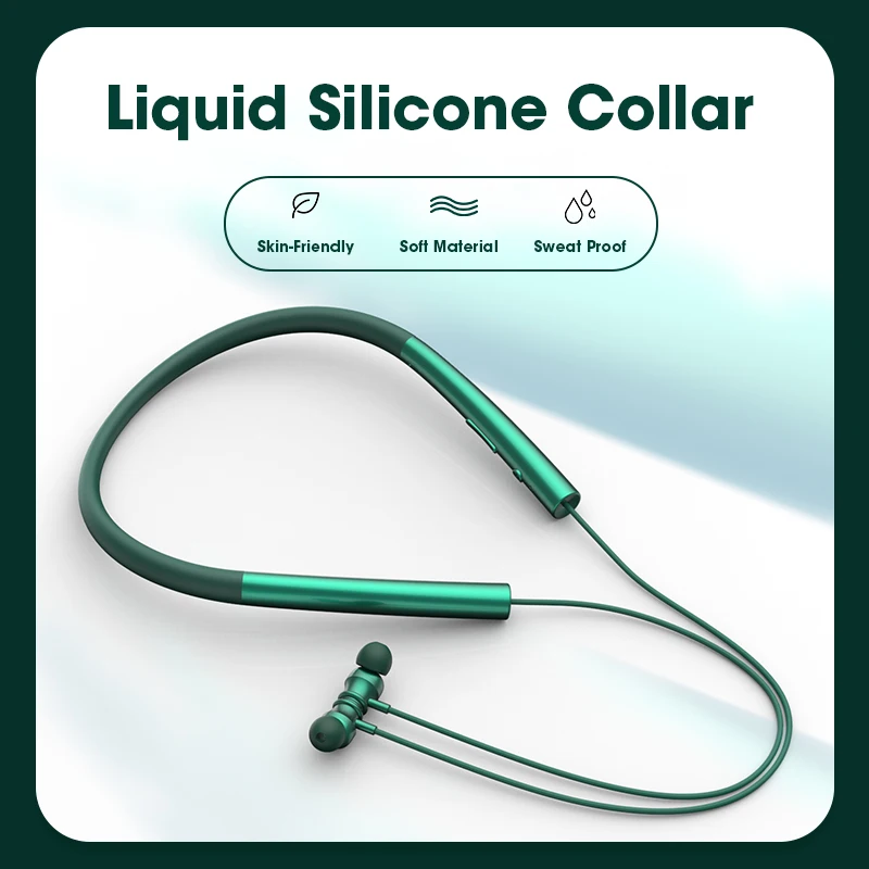 

High Quality Wireless Bluetooth Headphones 5.1 Sports Neckband Stereo Earbuds Music Metal Headphones for xiaomi for all phones