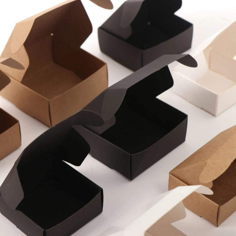 

30/50pcs Multi Size Cute Square Kraft Packaging Box Wedding Party Favor Supplies Handmade Soap Chocolate Candy Gift Box
