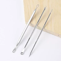 3pcsset blackhead remover acne blackhead vacuum comedone blemish extractor pimple needles removal tool spoon for face
