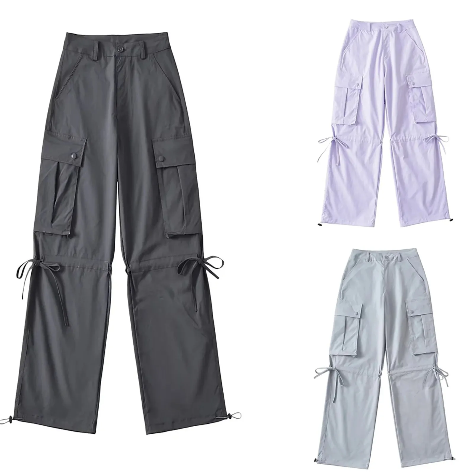 

Длинные женские брюки-карго L 2023, свободная посадка, мешковатая одежда, черные брюки, высокие брюки для женщин, повседневные рабочие Брюки с карманами