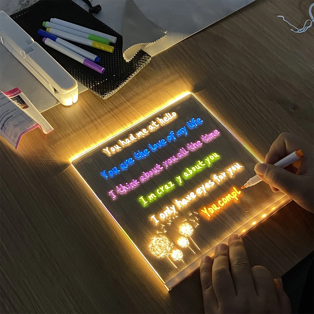 

Warm Light Luminous Writing Tablet Drawing Board Children's Graffiti Sketchpad Message Board Fluorescent Pen Toy Gift For Kids
