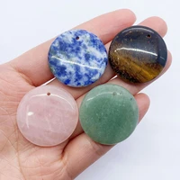 1pcs natural stone bead crystal round tiger eye green aventurine pendant bead diy jewelry necklace accessories gift charm