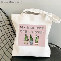 teacher supplies shopper bag my students are on point sticker bag harajuku canvas shopper bag girl tote shoulder lady gift bag
