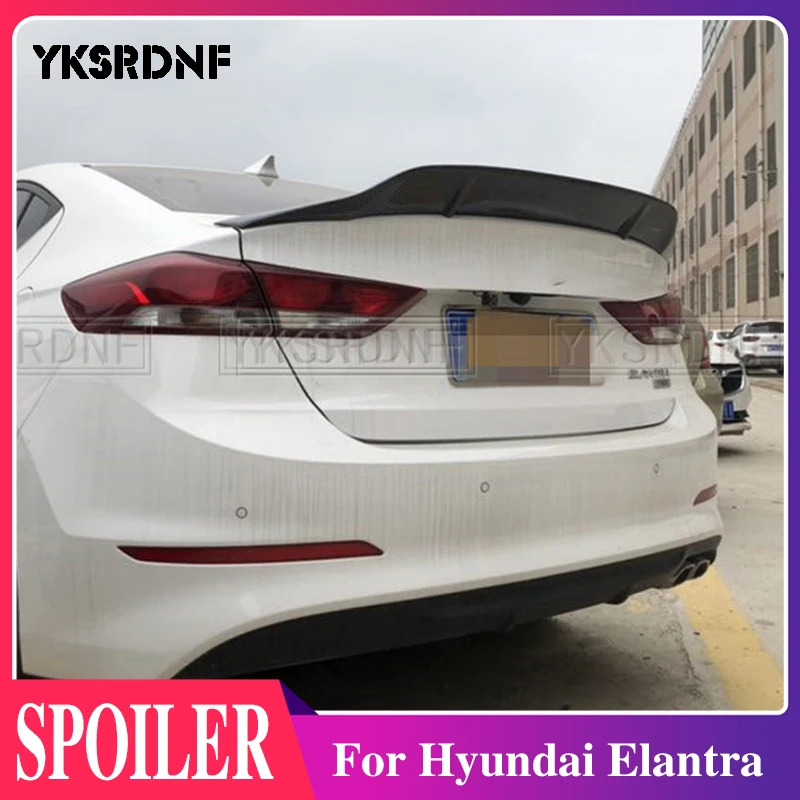

Спойлер для Hyundai Elantra 2017 2018 19, высококачественный спойлер из углеродного волокна, спортивный цветной спойлер для заднего крыла автомобиля, з...