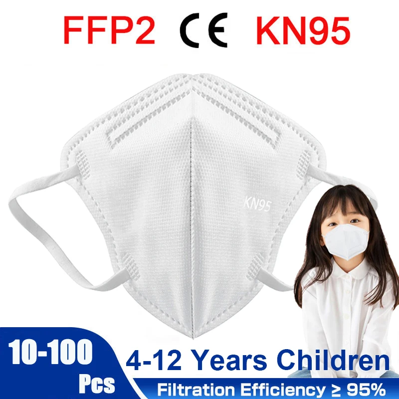 

10-100 Pcs Kids Masks FFP2 KN95 Mask masque 5 Layers Filter Protective Children Mask maske Face Masks For Boys Girls Mascarillas