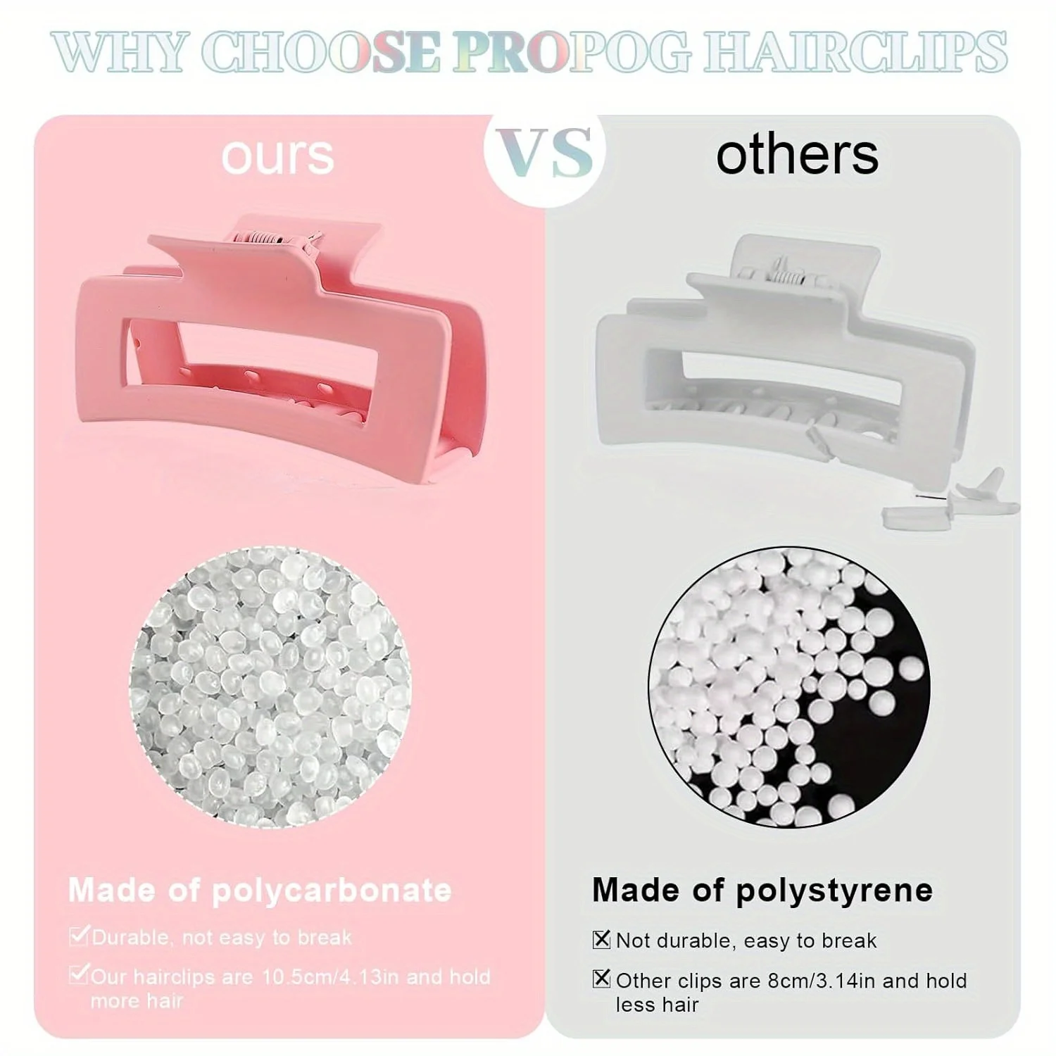 Большие заколки для волос женщин 6 шт. 3 98 дюйма квадратные нескользящие матовые