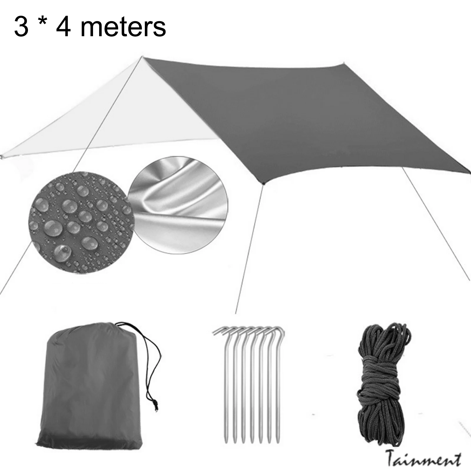 

Outdoor Awning Tent Hammock Tarp Waterproof Portable Garden Sunshade Camping Beach Sun Shelter 3x3m/4x3 Meters