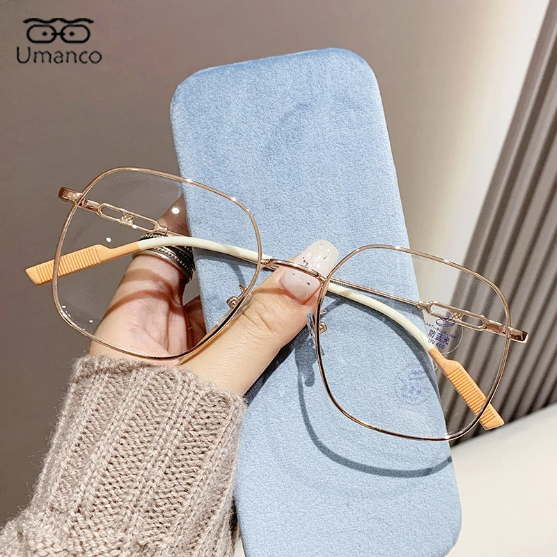

Umanco Новые квадратные готовые очки для близорукости с защитой от синего света компьютерные очки для близорукости для женщин и мужчин очки по рецепту 0 ~-5,0