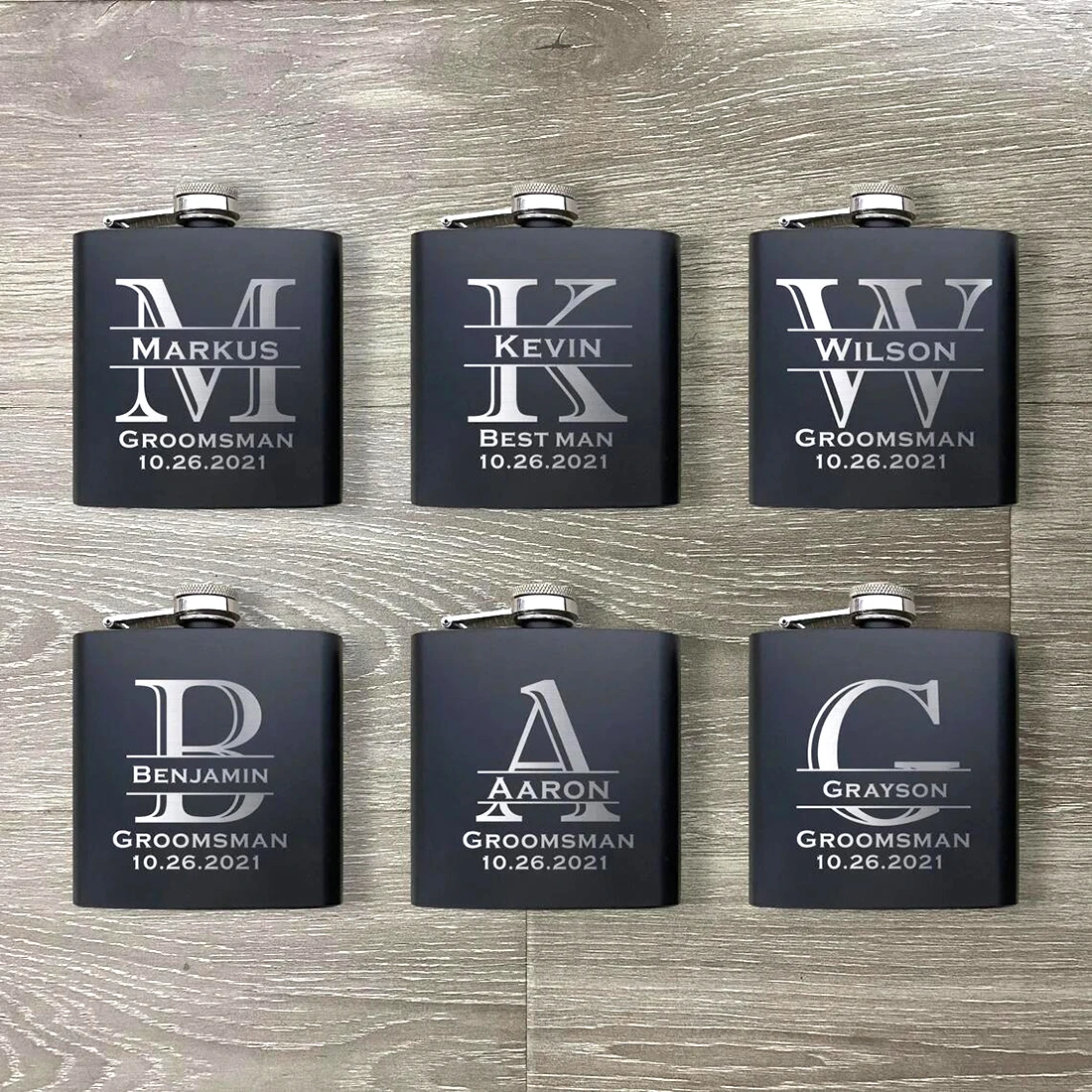 

Personalized Engraved 6oz Stainless Steel Hip Flask Christmas Birthday Valentine's Day For Gift Wedding Favors Customized Logo