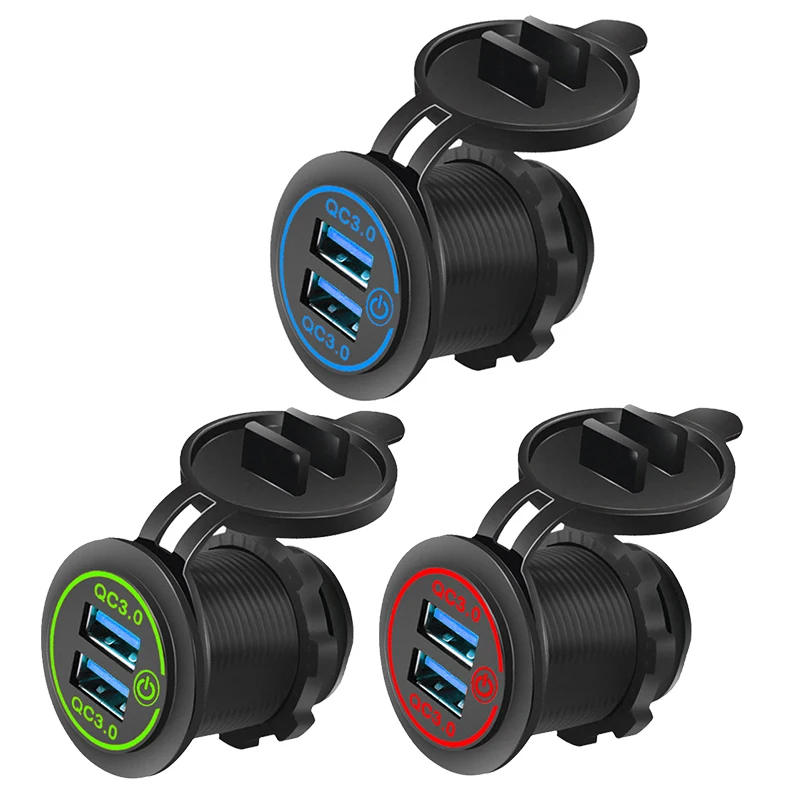 Зарядное устройство с двумя USB-портами и сенсорным выключателем 12 В/24 В 36 Вт |