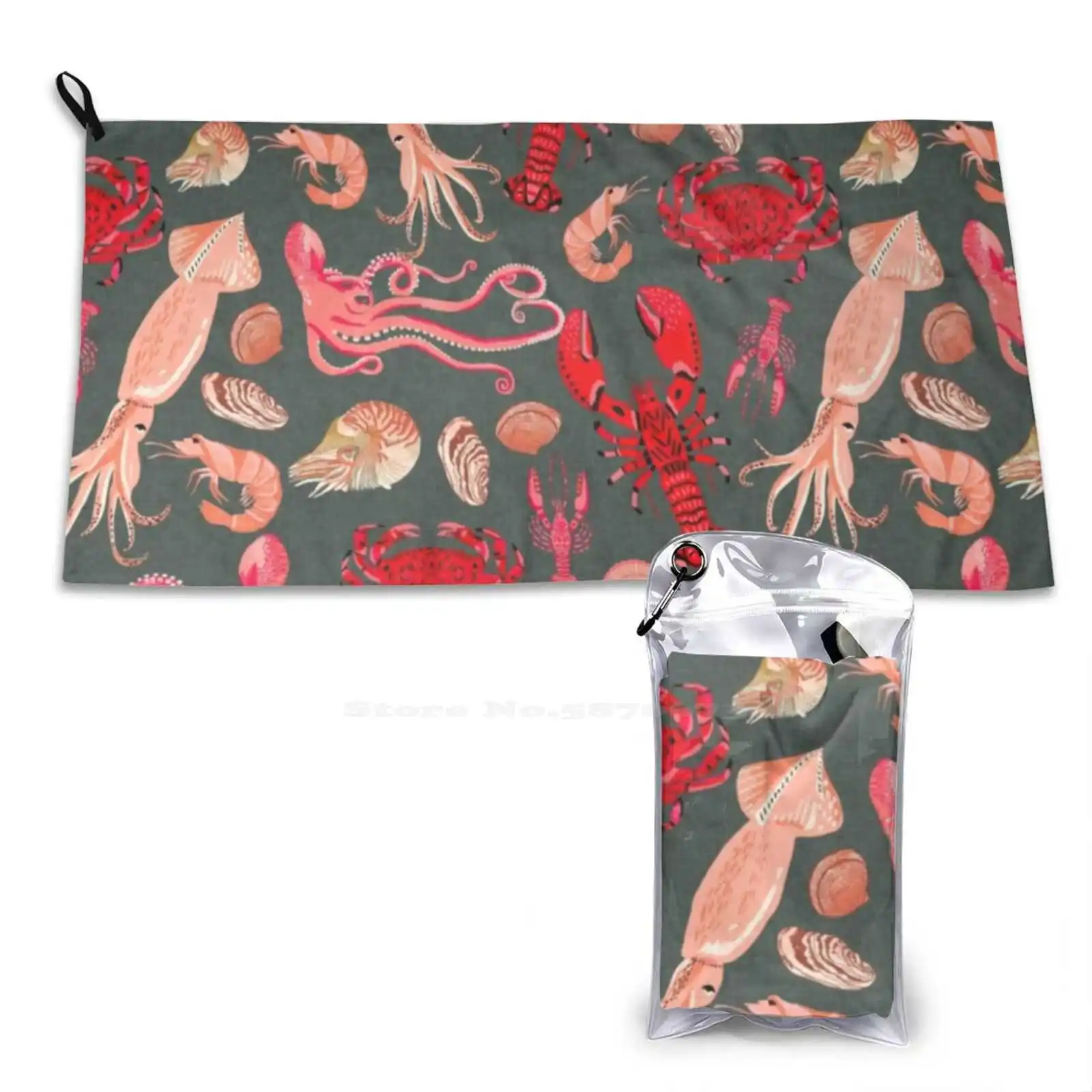 Crustaceans , Sea Life , Ocean , Nature , Illustration , Andrea Lauren , Pattern , Print , Nursery , Baby , Kids , Sea , , Baby