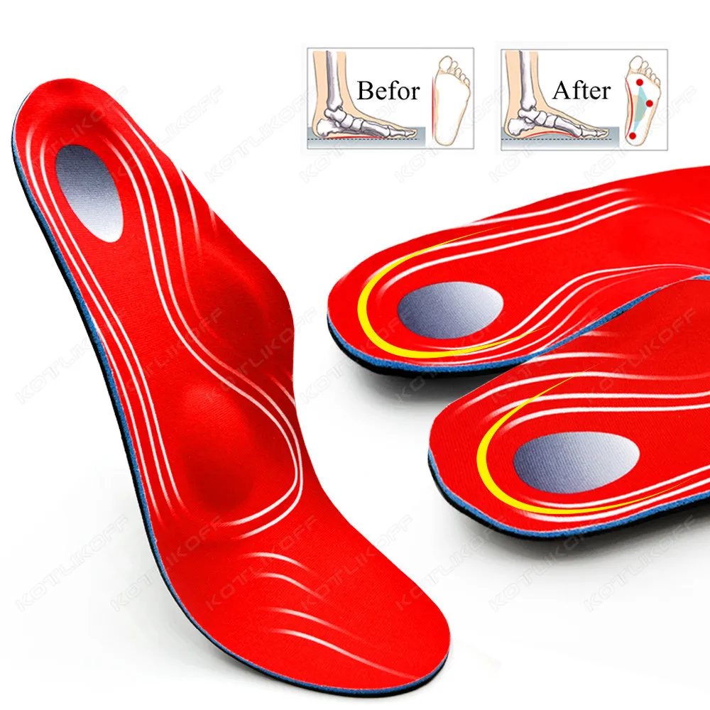 KOTLIKOFF Severe Flat Feet Insoles Orthotic Arch Support Inserts Orthopedic Shoes Sole For High Heel Plantar Fasciitis Men Woman images - 6