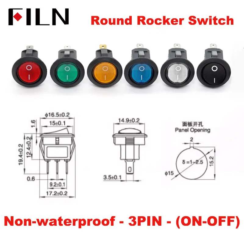 

FILN герметичные выключатели 5 шт. 12/24/110/220В 6A
