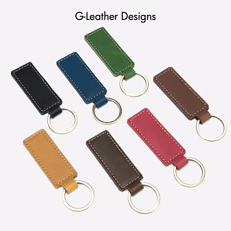 Vintage Leather KeyChain Car Key Chain Small Gift Free Customized Initials Name