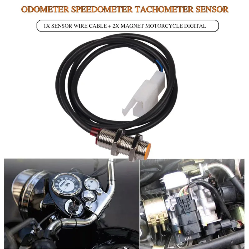 

Motorcycle Odometer Sensor Speedometer Tachometer Sensor 1X Sensor Wire Cable 2X Magnet for Dirt Bike Scooter Atv