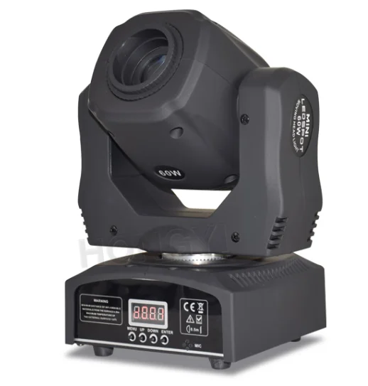 

Мини-светильник мощностью 60 Вт с движущейся головкой, светящасветодиодный Светодиодная лампа Gobo светильник супер яркое освещение для дидж...