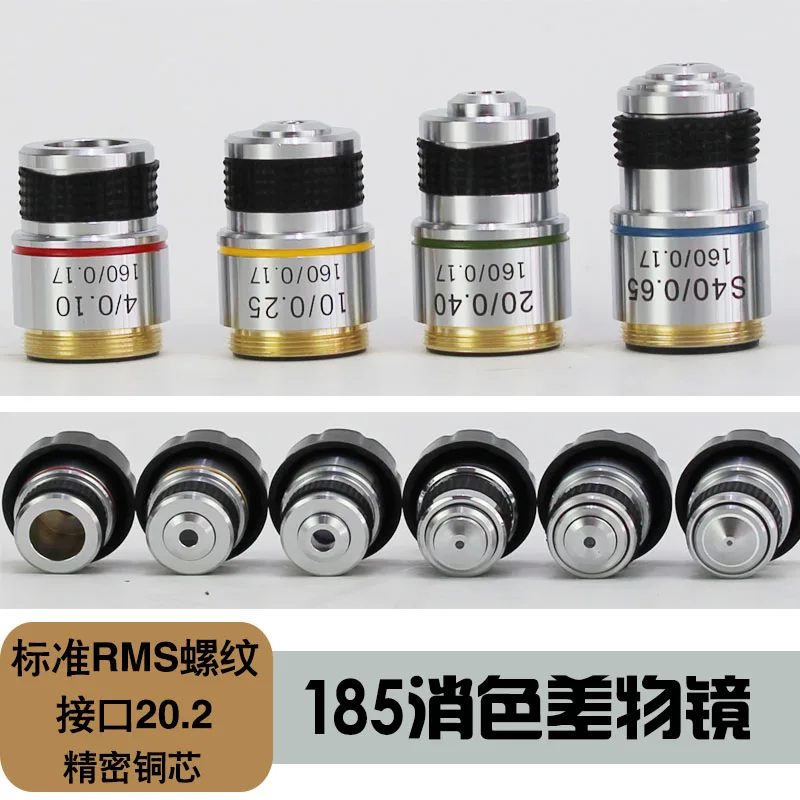 

Biological microscope objective lens 185 chromatic aberration objective lens 4X10X20X40X60X100X High Times professional